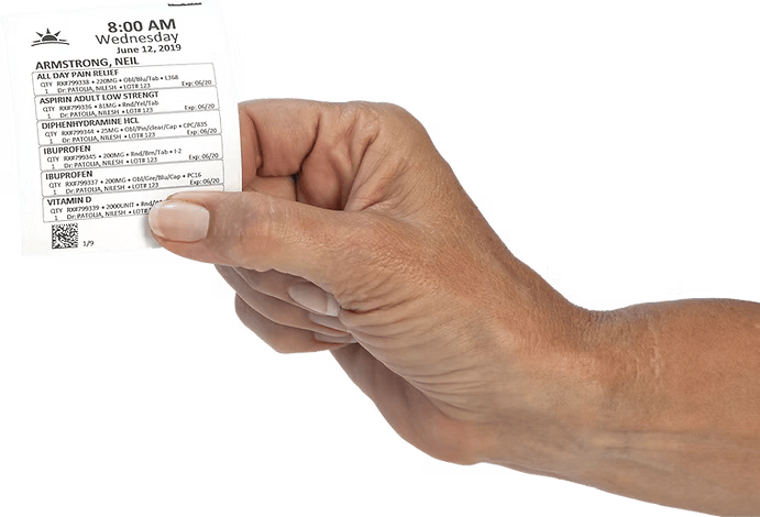 hand holding a receipt icon